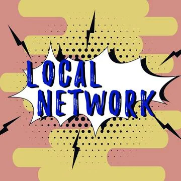 Text caption presenting Local Network. Concept meaning Intranet LAN Radio Waves Stock Illustration