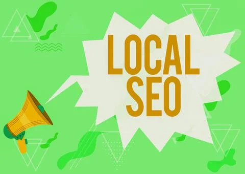 Text caption presenting Local Seo. Word for optimize your website to rank better Stock Illustration