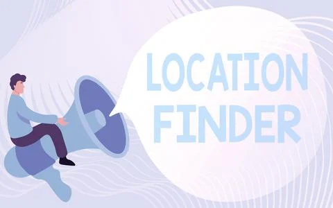 Text caption presenting Location Finder. Business approach A service featured to Illustrazione stock