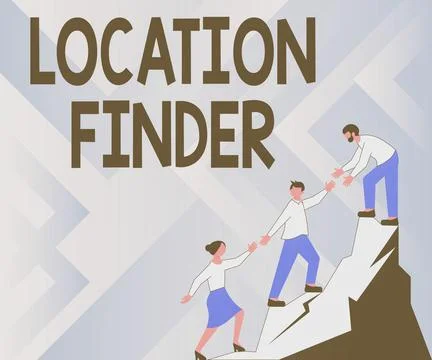 Text caption presenting Location Finder. Business approach A service featured to Stock Illustration