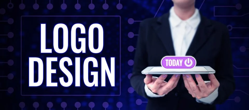 Text caption presenting Logo Design. Word Written on a graphic representation or Stock Photos