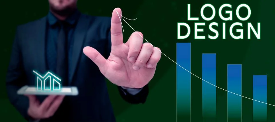 Text caption presenting Logo Design. Word Written on a graphic representation or Stock Photos
