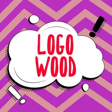 Text caption presenting Logo Wood. Business idea Recognizable design or symbol Stock Illustration