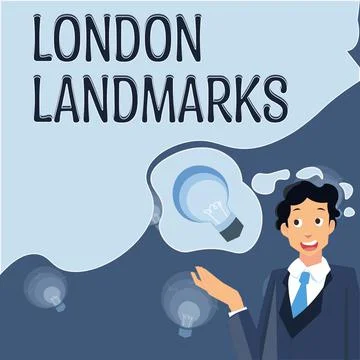 Text caption presenting London Landmarks. Business approach scientific study of Stock Illustration