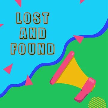 Text caption presenting Lost And Found. Business approach Place where you can Stock Illustration