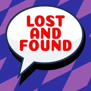 Text caption presenting Lost And Found. Business concept Place where you can Stock Illustration