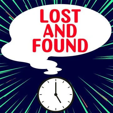 Text caption presenting Lost And Found. Conceptual photo Place where you can Stock Illustration