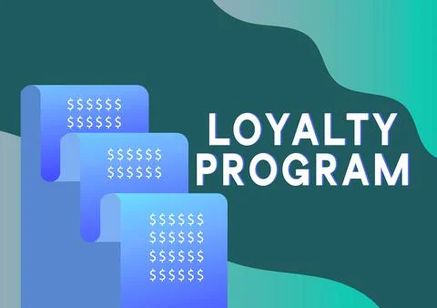 Text caption presenting Loyalty Program, Word Written on marketing effort tha Illustrazione stock