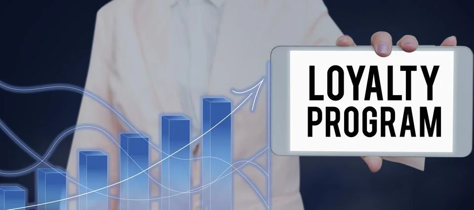 Text caption presenting Loyalty Program. Business idea marketing effort that Fotos de archivo