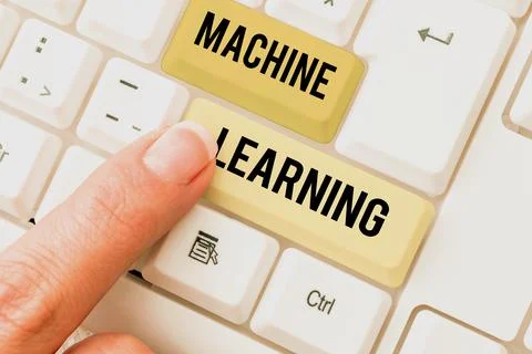 Text caption presenting Machine Learning. Internet Concept the concept that a Foto stock