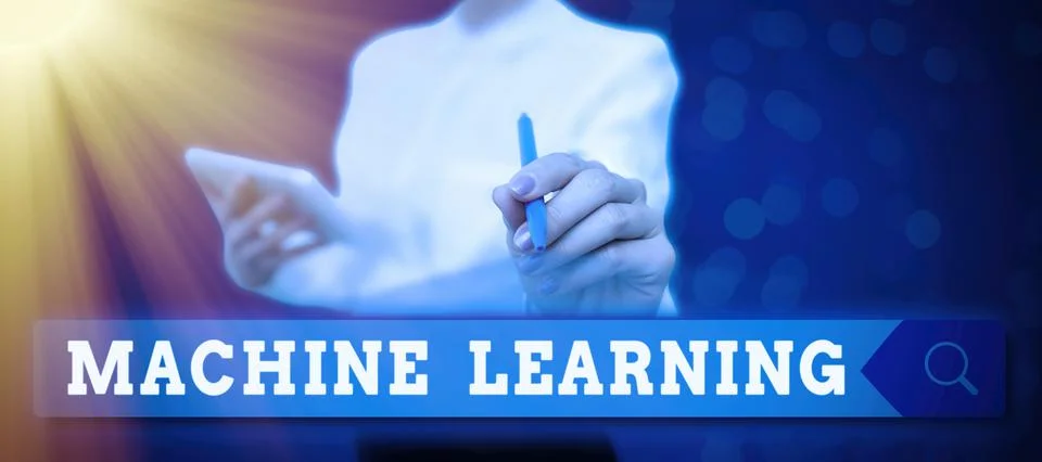 Text caption presenting Machine Learning. Business showcase the concept that a Foto stock