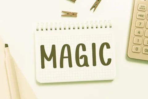Text caption presenting Magic. Word for power of influencing events using Stock Photos