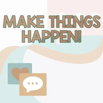 Text caption presenting Make Things Happen. Business overview Exert Effort to Stock Illustration