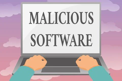 Text caption presenting Malicious Software. Conceptual photo the software that 스톡 일러스트