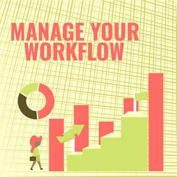 Text caption presenting Manage Your Workflow. Business idea Workforce Illustrazione stock