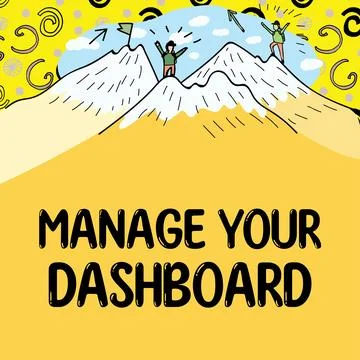 Text caption presenting Manage Your Dashboard. Word for controlling the Illustrazione stock