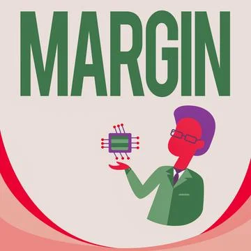 Text caption presenting Margin. Word Written on amount by which revenue from Stock Illustration