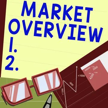 Text caption presenting Market Overview. Business showcase brief synopsis of a Stock Illustration
