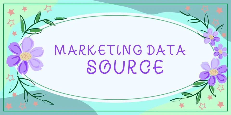 Text caption presenting Marketing Data Source. Business approach connection set Stock Illustration