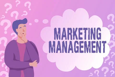 Text caption presenting Marketing Management. Concept meaning Develop Advertise 스톡 일러스트