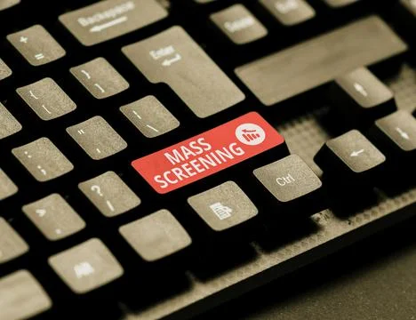 Text caption presenting Mass Screening. Word Written on health evaluation Stock Photos