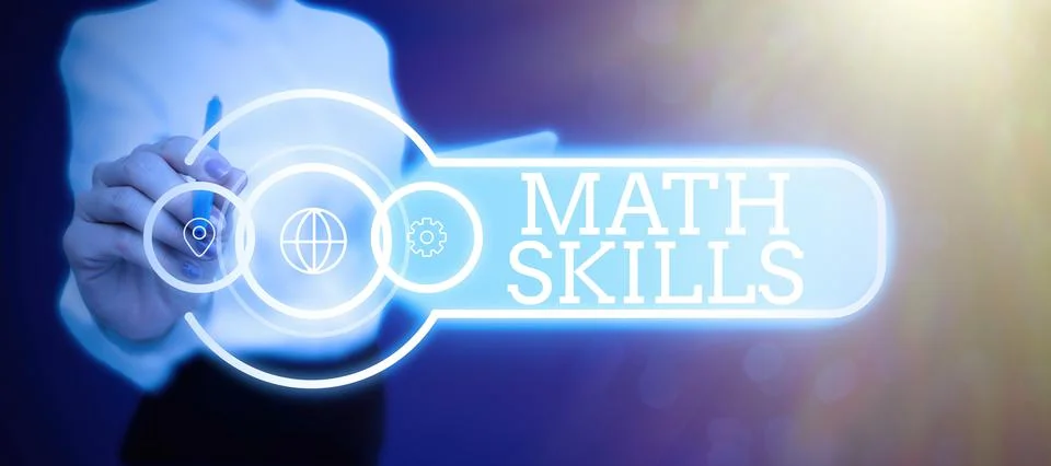 Text caption presenting Math Skills. Business approach starting to learn how to Stock Photos