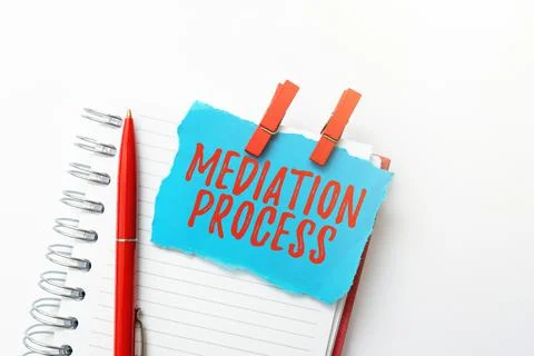 Text caption presenting Mediation Process. Word for informal and flexible Stock Photos