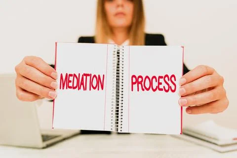 Text caption presenting Mediation Process. Business approach informal and Stock Photos