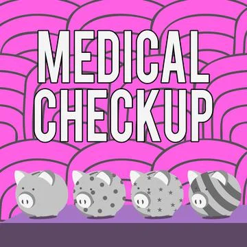 Text caption presenting Medical Checkup. Concept meaning medical examination to Stock Illustration
