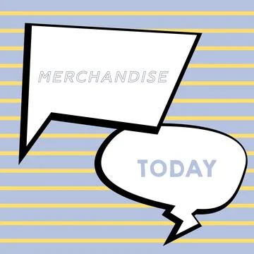 Text caption presenting Merchandise. Word Written on the commodities or goods Stock-Illustration