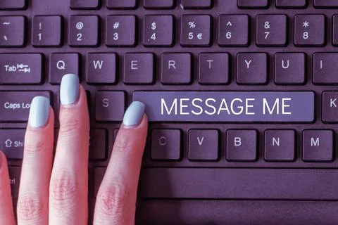 Text caption presenting Message Me. Business overview To ask someone to send you Stock Photos