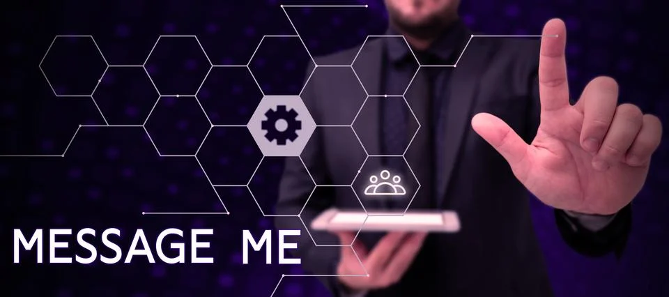 Text caption presenting Message Me. Conceptual photo To ask someone to send you Stock Photos