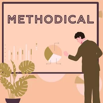 Text caption presenting Methodical. Business idea System of Methods used in a Stock Illustration