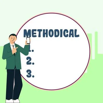 Text caption presenting Methodical. Business approach System of Methods used in イラスト素材