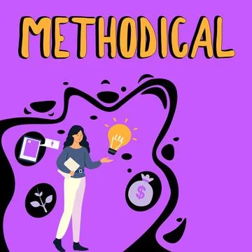 Text caption presenting Methodical. Internet Concept System of Methods used in a Stock Illustration