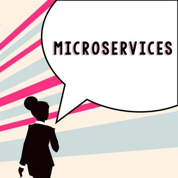 Text caption presenting Microservices. Business concept Software development Stock Illustration