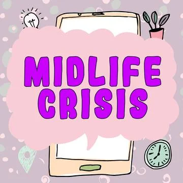 Text caption presenting Midlife Crisis. Business concept Software development 스톡 일러스트