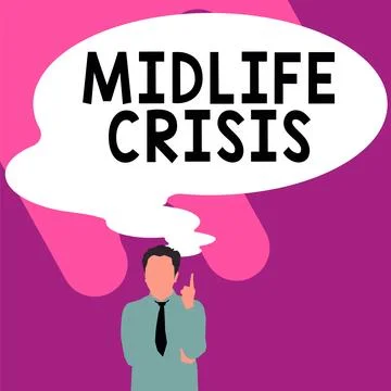 Text caption presenting Midlife Crisis. Business showcase Software development Illustrazione stock