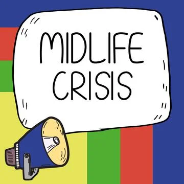 Text caption presenting Midlife Crisis. Business idea Software development 스톡 일러스트
