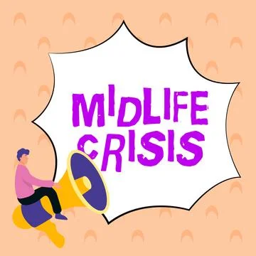 Text caption presenting Midlife Crisis. Conceptual photo Software development Illustrazione stock