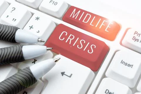 Text caption presenting Midlife Crisis. Internet Concept Software development Stock Photos
