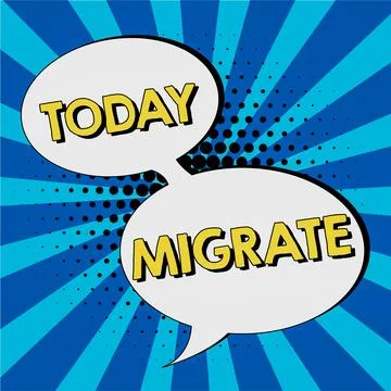 Text caption presenting Migrate. Internet Concept to move or travel from one Illustrazione stock