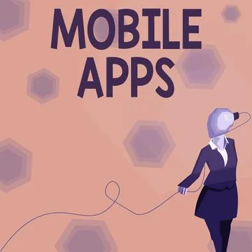 Text caption presenting Mobile Apps. Internet Concept small programs are made to Stock Illustration