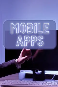 Text caption presenting Mobile Apps. Business approach a software application 스톡 사진