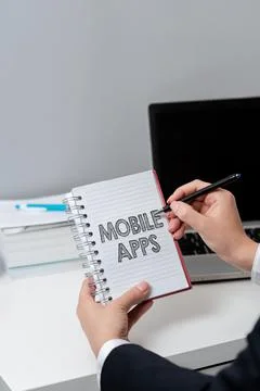 Text caption presenting Mobile Apps. Business approach a software application Foto stock