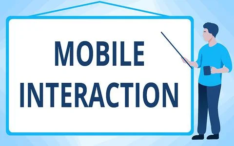 Text caption presenting Mobile Interaction. Business approach the interaction Illustrazione stock