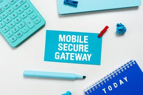 Text caption presenting Mobile Secure Gateway. Business concept Securing devices Stock Photos