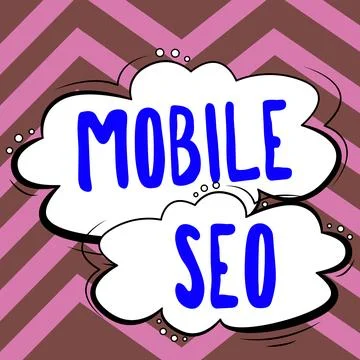 Text caption presenting Mobile Seo. Conceptual photo process of optimizing a Illustrazione stock