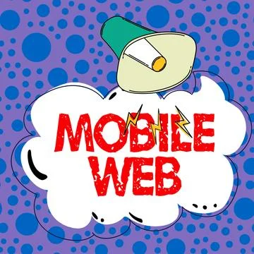 Text caption presenting Mobile Web. Conceptual photo browser-based internet 스톡 일러스트