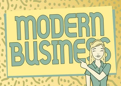Text caption presenting Modern Business. Business concept Introduction to the Illustrazione stock